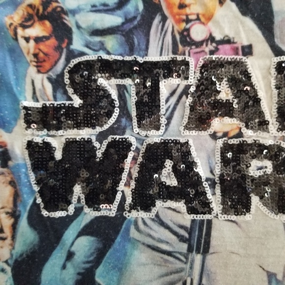 Girls Star Wars Shirt Top Sequence Princess Leia - Picture 4 of 8